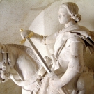 Statue of Saint Martin (nave) ; restoration Dom Adolphe Le Méhauté