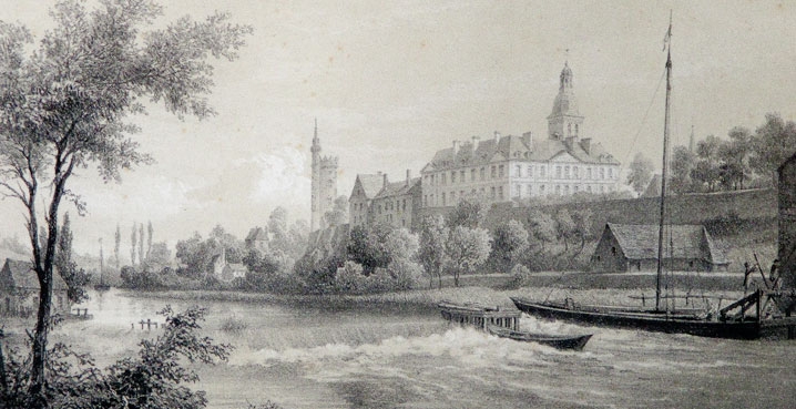 engraving Solesmes around 1850