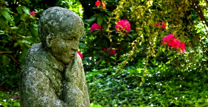 statue of a monk solesmes