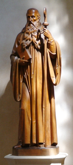 statue of saint Benedict Solesmes